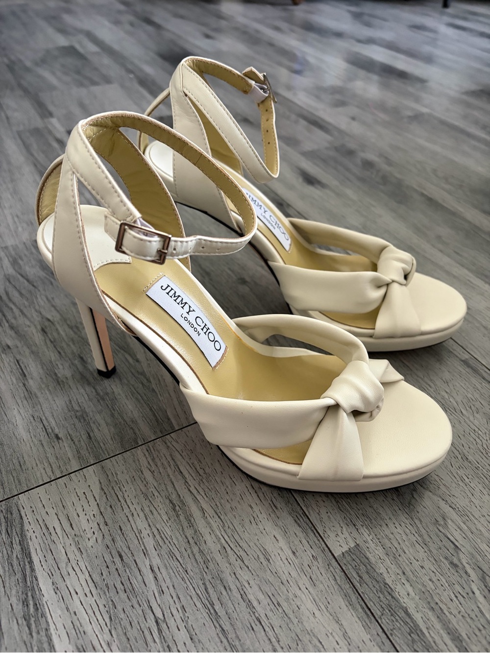 Jimmy Choo Women's Ivory Bridal Rosie 120 Leather Sandals Shoes Size 38 EU - Picture 5 of 11